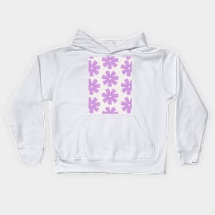 Diseño grafico floral en rosa y blanco Kids Hoodie